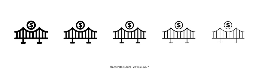 Icono de préstamo puente lleno de concepto de signo plano para el Diseño web.