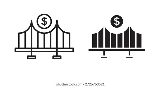 Conjunto de iconos de préstamo puente. paquete de elementos de Web de logotipo mínimo.
