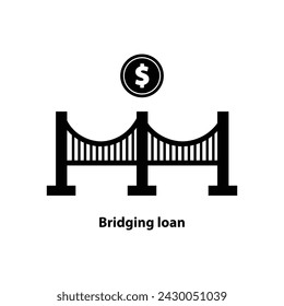 Bridging loan icon. simple flat Bridging loan icon illustration on white background..eps