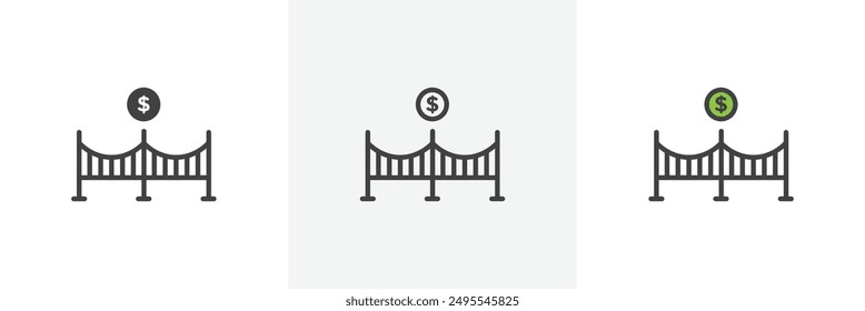 Bridging loan icon symbol collection on white background.