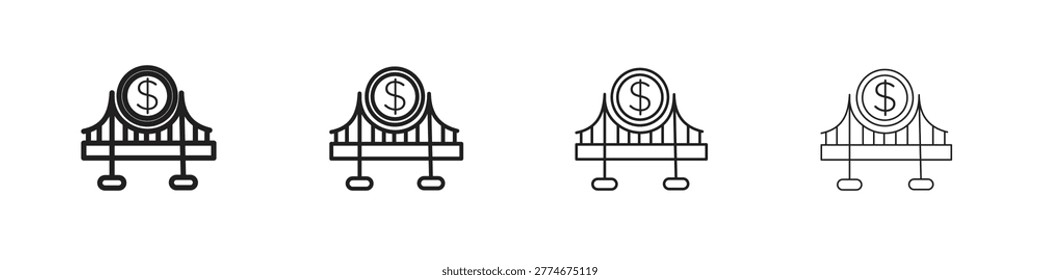 Bridging loan icon. thin stroke EPS 10. Vector illustrations pack.