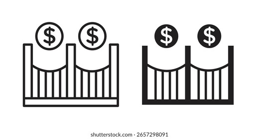 Ilustración vectorial de ícono de préstamo puente sobre un fondo transparente.