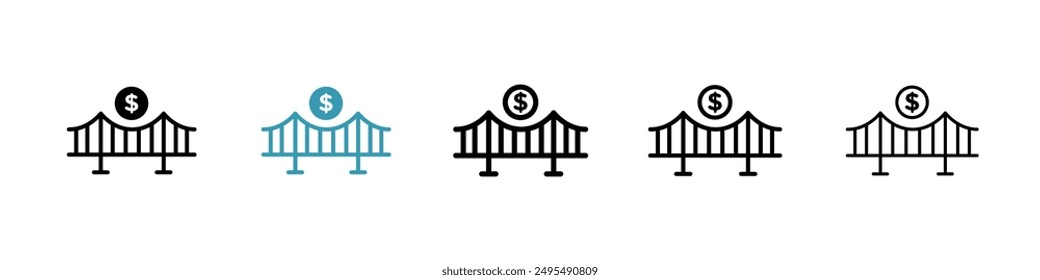 Bridging loan line icon vector set.