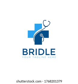 bridle logo, creative creative cross health, stethoscope vector