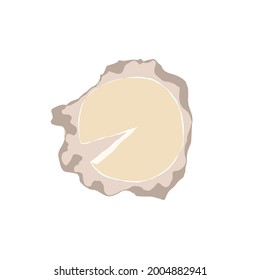 Brie cheese circle wih a slcie on paper tissue. Food and drink. Set of Abstract vector illustrations. Summer trendy simple icons. Good for instagram post, business advertisement, flyer design
