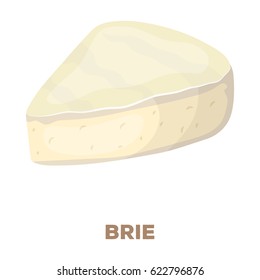 Brie.Different kinds of cheese single icon in cartoon style vector symbol stock illustration web.