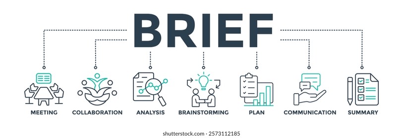 Brief banner web icon vector illustration concept for a briefing of business plan