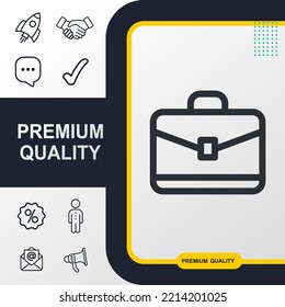 Elemento gráfico de icono de caso breve. Diseño moderno.