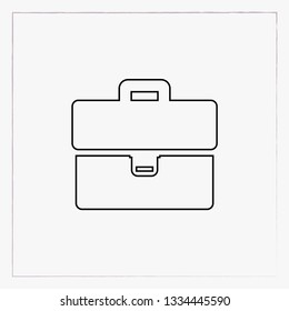 brief case linear icon, outline black symbol