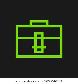 Brief case pixel perfect icon vector minimalist with solid color. suitable for UIUX, print templete, Web design and other