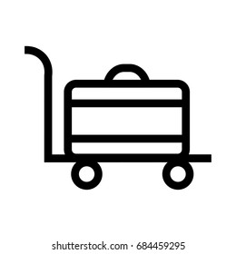 Brief case trolley icon