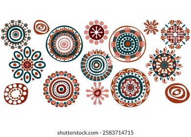 Brief colored flower pattern lines hand painted simple elements Symbol, ethnic, traditional. Seamless pattern, background. For holiday cards, prints, gift wrap, home and textiles. Vector illustration.