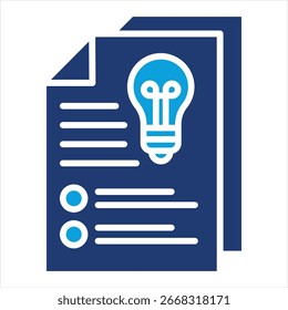 Ilustración vectorial de icono azul plana de brief