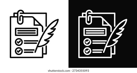 Brief Icon White And Black Background Style