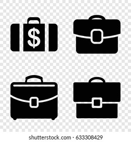 Brief icons set. set of 4 brief filled icons such as money case