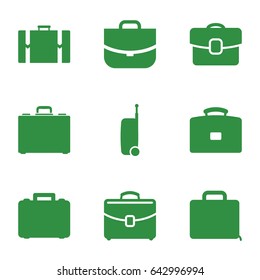 Brief icons set. set of 9 brief filled icons such as case