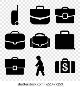 Brief icons set. set of 9 brief filled icons such as money case, case