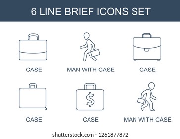 brief icons. Trendy 6 brief icons. Contain icons such as case, man with case. brief icon for web and mobile.