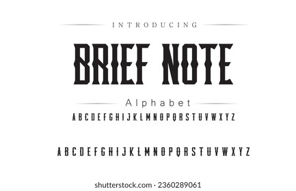 Brief Note Font. Alphabet. Script. Typeface. Label .Vintage typeface. For labels and different type designs