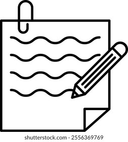 Brief Notes Vector Line Icon Design