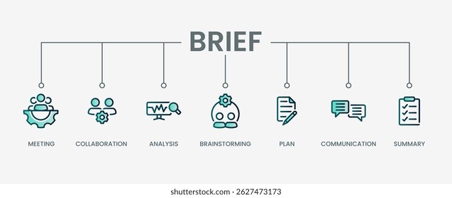 Brief set icon with modern green concept