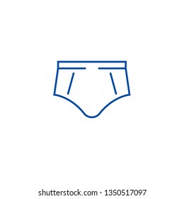 Brief underpants line icon concept. Brief underpants flat  vector symbol, sign, outline illustration.