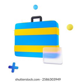 Briefcase 3d icon design vector 3d icon of breifcase