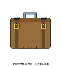 briefcase accessory icon over white background, colorful design. vector illustration
