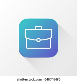 Briefcase application for mobile phone. Line flat vector icon, button and website design. Illustration isolated on white background. EPS 10 design, logo, app, infographic.