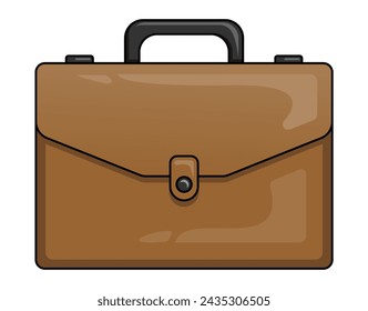 Briefcase, Bag, Business office suitcase, Business portfolio, illustration, Isolated, No background, Finance, Vector, Flat icon