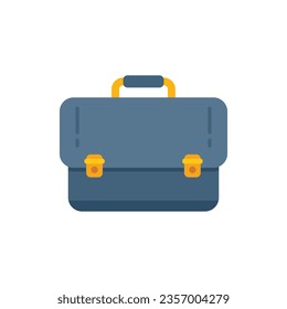 Briefcase bag icon flat vector. Work case. Suitcase hand isolated