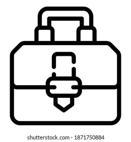 Briefcase bag icon. Outline briefcase bag vector icon for web design isolated on white background