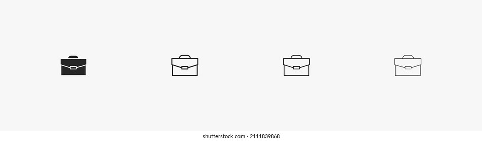 Briefcase bag linear icon. Business bag icon with black outline isolated on white background