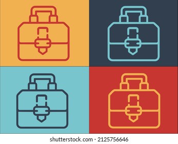 Plantilla de logotipo de bolsa de maletín, sencillo icono plano de maletín, bolso, empresa