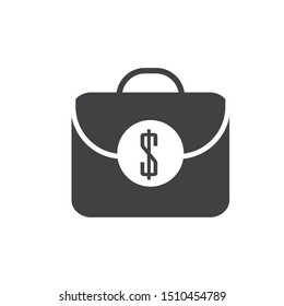 Briefcase  bag for money vector