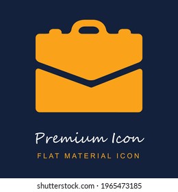 Briefcase Bag premium material ui ux isolated vector icon in navy blue and orange colors