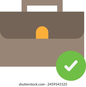 Briefcase Bag Suitcase Icon Vector Flat Illustration