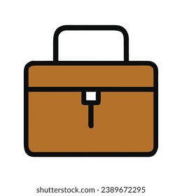 Maletín, bolsa, maleta, bolsa de trabajo, diseño plano, ilustración vectorial aislada en blanco
