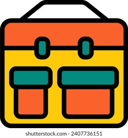 Briefcase bag Vector Filled Line Icon, suitable for business or investment or office purpose