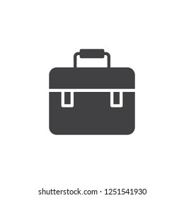 Briefcase bag vector icon. filled flat sign for mobile concept and web design. Suitcase simple solid icon. Portfolio symbol, logo illustration. Pixel perfect vector graphics