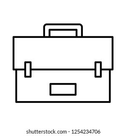 Briefcase or bag vector illustration, line design icon