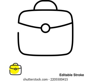 Icono de contorno del vector de bolsa de maletín