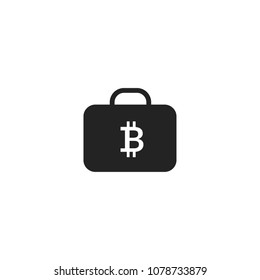 Briefcase with bitcoin symbol