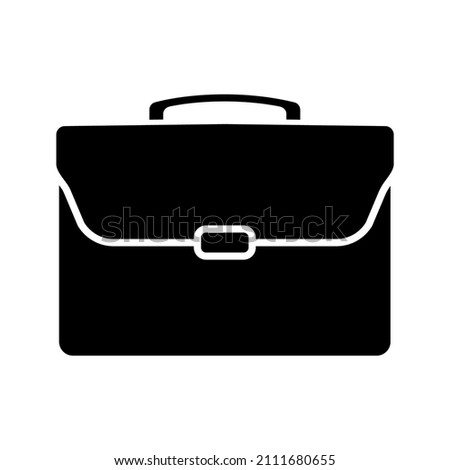 Briefcase black glyph icon isolated. Vector