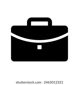 Briefcase black icon isolated on white background.