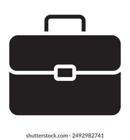 Briefcase black icon. vector illustration.