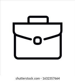 Briefcase black line icon isolated on white background. Suitcase black symbol
