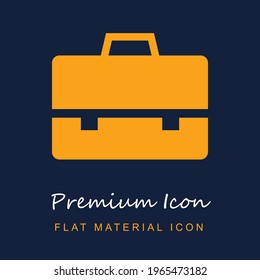 Briefcase Black Tool premium material ui ux isolated vector icon in navy blue and orange colors