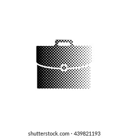 briefcase - black vector icon;  halftone illustration