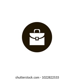 briefcase black and white icon. flat design